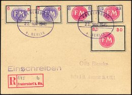 FREDERSDORF Sp231-34,50 BRIEF, 1945, 5 - 12 Pf., Rahmengröße 28x19 Mm Und 30 Pf., Rahmengröße 38x28 Mm, Kleine Wertziffe - Private & Lokale Post