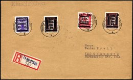 GLAUCHAU 24,37 BRIEF, 1945, 15 Auf 6 Pf. Lebhaftblauviolett Und 25 Auf 12 Pf. Lebhaftrotkarmin Mit Mi.Nr. 2 Und 8 Auf Ei - Postes Privées & Locales