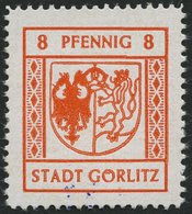 GÖRLITZ 11y **, 1945, 8 Pf. Rotorange, Gestrichenes Papier, Geriffelte Gummmierung, Feinst, Mi. 100.- - Privatpost