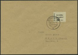 MINDELHEIM UND KIRCH 2BxII BRIEF, 1946, 42 Pf. Schwarz, Type B, Graues Papier, Mit Abart Rpf. Waagerecht Gebrochen Auf P - Correos Privados & Locales