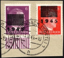 NETZSCHKAU-REICHENBACH 6IIa BrfStk, 1945, 8 Pf. Zinnober, Type IIa, Mit 6 Pf. Auf Briefstück, Pracht, Mi. (160.-) - Correos Privados & Locales