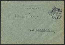 ALL. BES. GEBÜHR BEZAHLT EICHSTÄTT (BAY), 27.5.46, R1 Gebühr Bezahlt, Handschriftlich 24, Geschäftsbrief Feinst - Other & Unclassified