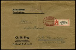 ALL. BES. GEBÜHR BEZAHLT FREIBURG, 30.9.46, Roter Ellipsenstempel Gebühr Bezahlt Auf Einschreibbrief, Reg.-bug Sonst Pra - Sonstige & Ohne Zuordnung