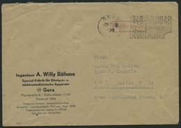 ALL. BES. GEBÜHR BEZAHLT GERA, 19.7.48, Roter R1 Gebühr Bezahlt Und Sonderstempel, Prachtbrief - Sonstige & Ohne Zuordnung