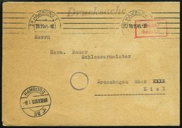 ALL. BES. GEBÜHR BEZAHLT HAMBURG 1, 19.11.45, Roter R2 Gebühr Bezahlt Auf Drucksachenbrief, Feinst - Other & Unclassified