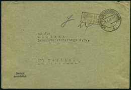 ALL. BES. GEBÜHR BEZAHLT HORNBERG (SCHWARZWALDBAHN), 9.3.46, Roter R2 Gebühr Bezahlt Port Paye, Handschriftlich 24 Und S - Otros & Sin Clasificación