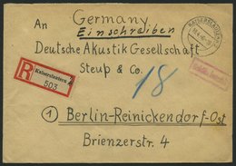 ALL. BES. GEBÜHR BEZAHLT KAISERSLAUTERN 2, 10.4.46, Violetter R1 Gebühr Bezahlt, Einschreibbrief, R-Zettel Handschriftli - Sonstige & Ohne Zuordnung