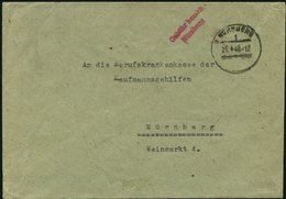 ALL. BES. GEBÜHR BEZAHLT NÜRNBERG, 25.4.46, Roter L2 Gebühr Bezahlt Nürnberg, Brief Feinst - Otros & Sin Clasificación