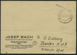 ALL. BES. GEBÜHR BEZAHLT PFARRKIRCHEN (NIEDERBAY), 21.6.46, Violetter L1 Gebühr Bezahlt, Prachtkarte - Otros & Sin Clasificación