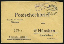 ALL. BES. GEBÜHR BEZAHLT ROTHENBACH (ALLGÄU), 18.8.47, Violetter R2 Gebühr Bezahlt 11...Rpf, Auf Postscheckbrief, Pracht - Otros & Sin Clasificación