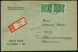 ALLIIERTE BES. 930 BRIEF, 1946, 42 Pf. Smaragdgrün, 2x Auf Einschreibbrief Von COLDITZ Nach Kiel, Pracht - Autres & Non Classés