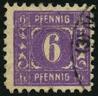 MECKLENBURG-VORPOMMERN 9aXVIII O, 1945, 6 Pf. Dunkelrotviolett Mit Abart F In Beiden Pfennig Nach Unten Stark Verlängert - Altri & Non Classificati