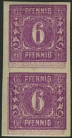 MECKLENBURG-VORPOMMERN 9bDKU Paar **, 1946, 6 Pf. Dunkelpurpur, Doppeldruck, Einer Davon Kopfstehend, Ungezähnt, Im Senk - Otros & Sin Clasificación