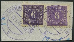 MECKLENBURG-VORPOMMERN 9cXI,9a BrfStk, 1945, 6 Pf. Dunkelgrauviolett Mit Abart Großer Fleck An PF Vom Unteren Pfennig So - Otros & Sin Clasificación