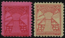 MECKLENBURG-VORPOMMERN 18c,19xIIPFI *, 1945, 12 Pf. Rosarot Und 12 Pf. Dunkelrosarot Auf Lilarosa, Beide Mit Plattenfehl - Other & Unclassified