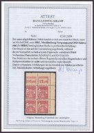 MECKLENBURG-VORPOMMERN 18dG VB **, 1945, 12 Pf. Bräunlichrot, Druck Auf Gummiseite, Im Oberen Rechten Eckrandviererblock - Other & Unclassified