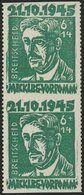 MECKLENBURG-VORPOMMERN 20aUw Paar **, *, 1945, 6 Pf. Hellgrün Faschismus, Waagerecht Ungezähnt, Im Senkrechten Paar, Obe - Altri & Non Classificati