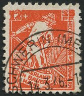 MECKLENBURG-VORPOMMERN 25bI O, 1945, 12 Pf. Lebhaftgelblichrot Junkerland Mit Abart Erstes O In Vorpommern Links Unten O - Autres & Non Classés