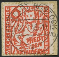 MECKLENBURG-VORPOMMERN 26a BrfStk, 1945, 6 Pf. Lebhaftrötlichorange Kinderhilfe, Kleine Marke (durch Verzähnung), Pracht - Otros & Sin Clasificación