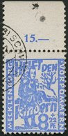 MECKLENBURG-VORPOMMERN 27a O, 1945, 8 Pf. Hellultramarin Kinderhilfe, Oberrandstück, Pracht, Gepr. Kramp - Otros & Sin Clasificación