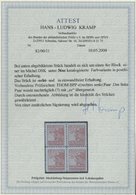 MECKLENBURG-VORPOMMERN 36xc VB **, 1946, 12 Pf. Lebhaftbraunrot, Kreidepapier, Im Viererblock, Pracht, Gepr. Thom Und Fo - Other & Unclassified