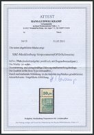 MECKLENBURG-VORPOMMERN 39zb **, 1946, 30 Pf. Dunkelopalgrün, Dünnes Papier, Oberrandstück, Pracht, Fotoattest Kramp, Mi. - Otros & Sin Clasificación