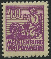 MECKLENBURG-VORPOMMERN 40yb **, 1946, 40 Pf. Violettpurpur, Pracht, Gepr. Kramp, Mi. 100.- - Otros & Sin Clasificación