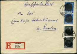 SÄCHSISCHE SCHWÄRZUNGEN AP 781I,791I BRIEF, ZWICKAU (Sachs.) 1, 1 Und 20 Pf. In Senkrechten Paaren Auf Einschreibbrief N - Other & Unclassified