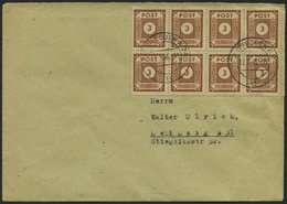 OST-SACHSEN 56a BRIEF, 1946, 3 Pf. Lebhaftorangebraun, 3 Briefe Mit Mehrfachfrankaturen (Paar, Viererblock Und Achterblo - Other & Unclassified