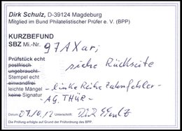 THÜRINGEN 97AXar O, 1945, 12 Pf. Karminrot, Vollgummierung, Hellchromgelbes Papier, Dicke Gummierung, Feinst (kleiner Za - Other & Unclassified