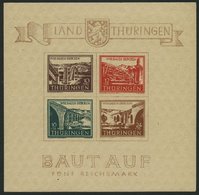 THÜRINGEN Bl. 4a **, 1946, Brückenblock, Type I, Pracht, Mi. 420.- - Other & Unclassified