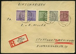 WEST-SACHSEN 131Xa,133Xb BRIEF, 1945, 10 Pf. Grau Und 15 Pf. Lebhaftbraunkarmin, Wz. 1X, Mit Zusatzfrankatur Auf Einschr - Sonstige & Ohne Zuordnung