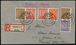 WEST-SACHSEN WZd 13,16,SZd 3 BRIEF, 1945, 3+12, 12+8 Und 3+6 Ziffer Auf überfrankiertem Einschreibbrief , Pracht, Gepr. - Other & Unclassified