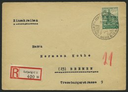 WEST-SACHSEN 165AXa BRIEF, 1946, 84 Pf. Schwärzlichsmaragdgrün, Gezähnt, Wz. 1X, Einzelfrankatur Auf Einschreibbrief, Pr - Other & Unclassified