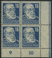 ALLGEMEINE-AUSGABEN 218ay VB **, 1948, 16 Pf. Preußischblau Virchow, Senkrechte Borkengummierung, Im Unteren Rechten Eck - Other & Unclassified