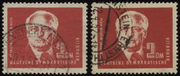 DDR 254ca,cb O, 1950, 2 DM Bräunlichrot Und Schwärzlichorangerot Pieck, 2 Prachtwerte, Gepr. Schönherr, Mi. 62.- - Usados