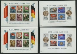 DDR Bl. 8/9ABYII **, 1953, Marx-Blocks, Alle Mit Wz. 2YII, Pracht, Mi. 600.- - Oblitérés