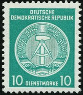 DIENSTMARKEN A D 19IIXII **, 1954, 10 Pf. Bläulichgrün, Type II, Wz. 2XII, Pracht, Gepr. Jahn, Mi. 280.- - Otros & Sin Clasificación