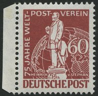 BERLIN 39 **, 1949, 60 Pf. Stephan, Herstellungsbedingter Gummipunkt, Pracht, Mi. 220.- - Autres & Non Classés