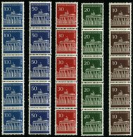 ROLLENMARKEN 286-90R **, 1966/7, Brandenburger Tor In 5er-Streifen, Pracht, Mi. 132.- - Roulettes