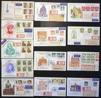 LOTS Aus 273-309 BRIEF, 1966/7, 13 Verschiedene Einschreiben Mit Mehrfachfrankaturen Vom Ersttag, Pracht - Used Stamps