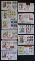 LOTS Aus 816-79 BRIEF, 1988-90, 10 Verschiedene Einschreiben Mit Mehrfachfrankaturen Vom Ersttag, Pracht - Used Stamps