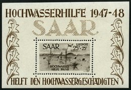 SAARLAND Bl. 2 **, 1948, Kleiner Block Hochwasserhilfe, Pracht, Mi. 600.- - Otros & Sin Clasificación