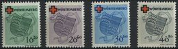 WÜRTTEMBERG 40-43 **, 1949, Rotes Kreuz, Prachtsatz, Mi. 160.- - Autres & Non Classés