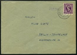 AMERIK. U. BRITISCHE ZONE 7 BRIEF, 15.3.1946, 12 Pf. Dunkelpurpur Auf Brief Aus SACHRANG, Mit Violettem Gebühr Bezahlt-S - Autres & Non Classés