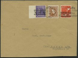 AMERIK. U. BRITISCHE ZONE 37/8I,69 BRIEF, 1948, 6 Und 8 Pf. Bandaufdruck, Mischfrankatur Mit 6 Pf. Kölner Dom, Pracht - Other & Unclassified