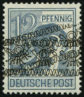 AMERIK. U. BRITISCHE ZONE 40IDDF **, 1948, 12 Pf. Bandaufdruck, Doppelaufdruck, Einmal Normal, Einmal Diagonal, üblich G - Altri & Non Classificati