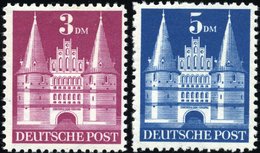 AMERIK. U. BRITISCHE ZONE 99/100II *, 1948, 3 Und 5 DM Hohe Treppe, Falzrest, 2 Prachtwerte, Mi. 220.- - Other & Unclassified