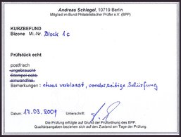 AMERIK. U. BRITISCHE ZONE Bl. 1c **, 1949, Block Exportmesse, 30 Pf. In Schwarzviolettblauultramarin, Minimal Verblasst - Other & Unclassified