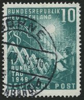 BUNDESREPUBLIK 111VI O, 1949, 10 Pf. Bundestag Mit Abart Grünes Dreieck Am Ellbogen Des Rechten Mannes, Pracht, Mi. 350. - Sonstige & Ohne Zuordnung